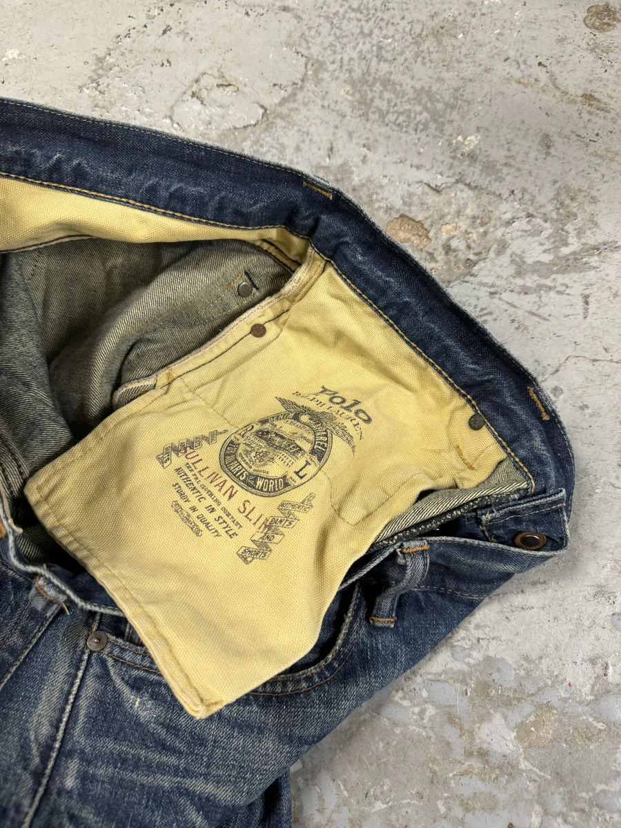 2000s Polo Ralph Lauren Blue Distressed Denim Jeans - Image 9
