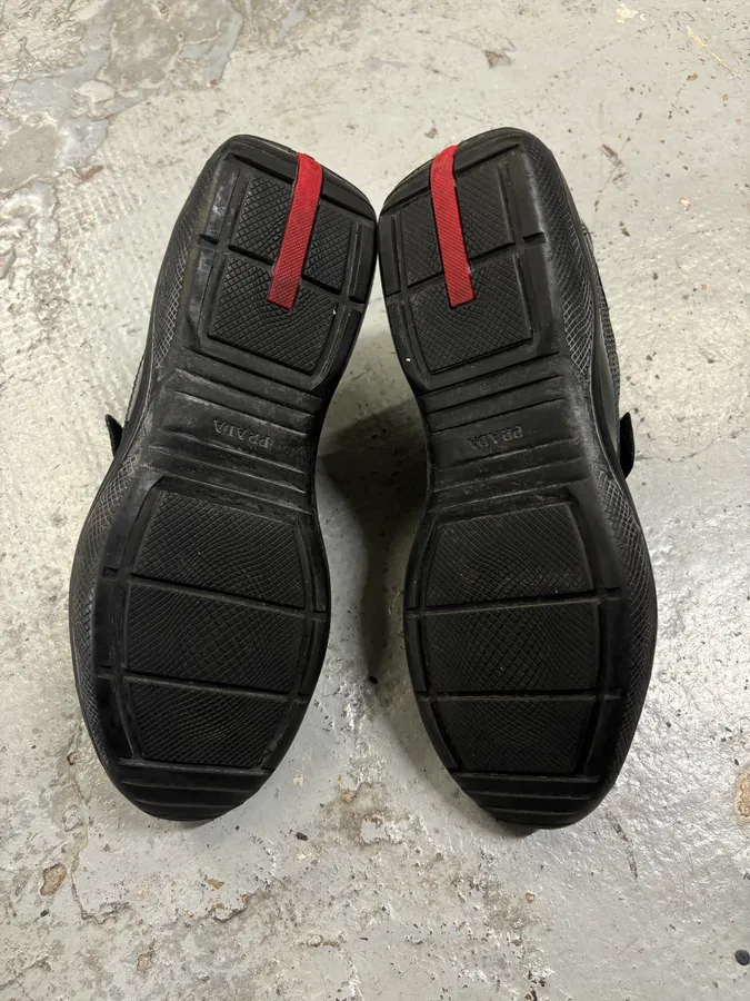 2000s Prada Americas Cup Satin Green Sneakers - Image 10