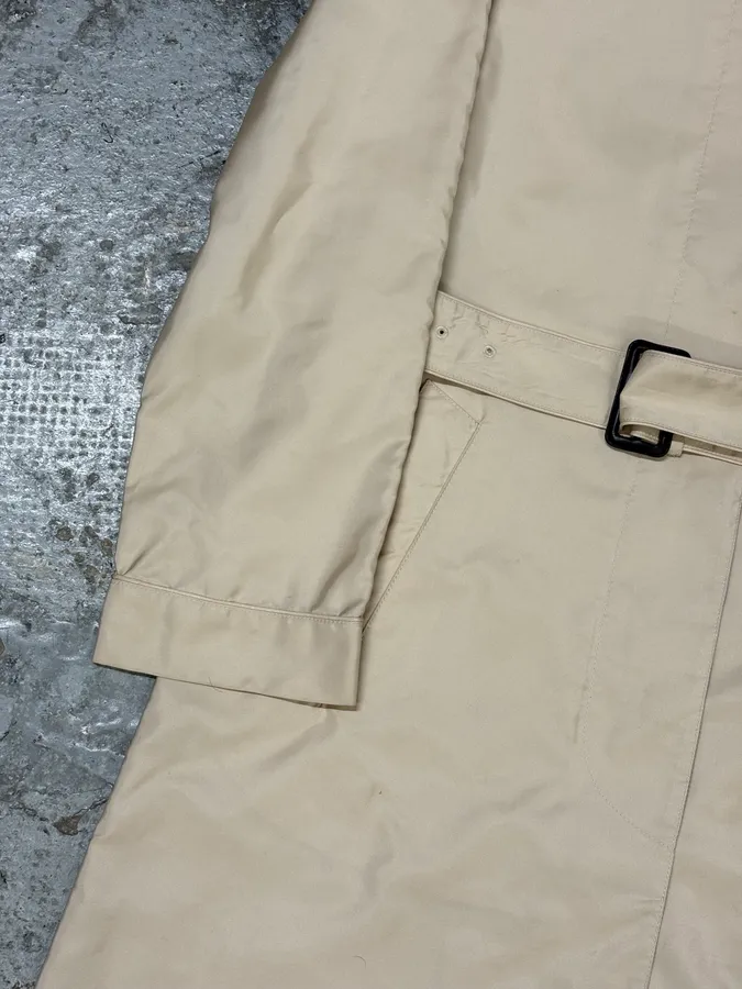 2000s Prada Beige Belted Trench Jacket - Image 6