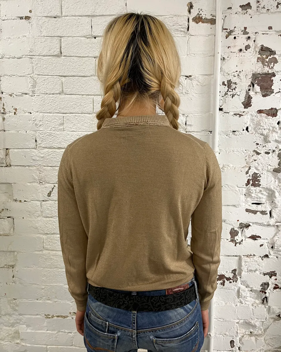 2000s Prada Beige Embroidered Cardigan - Image 3