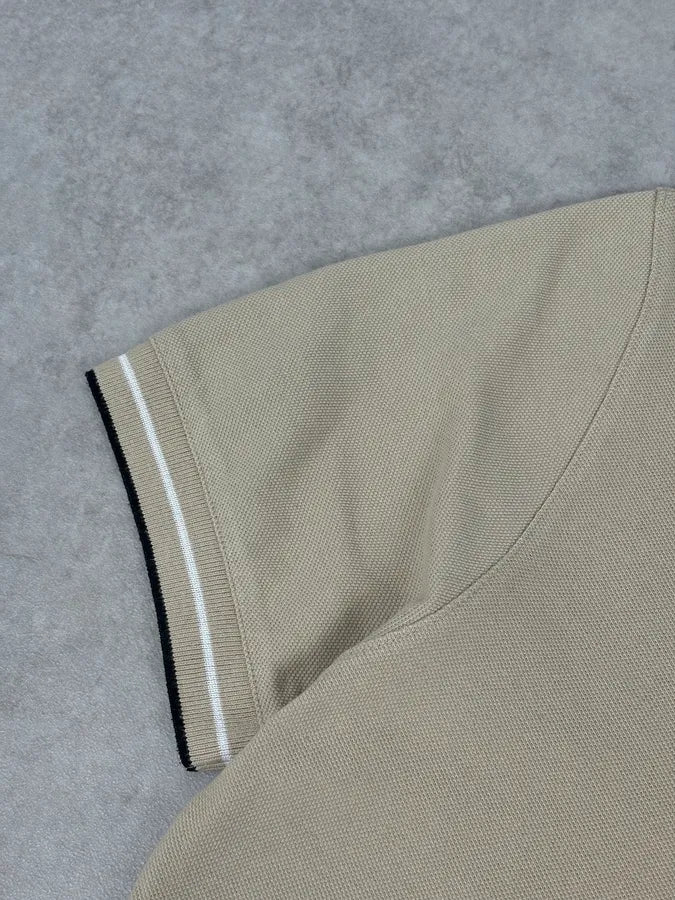 2000s Prada Beige Linea Rossa Contrast Trim Polo - Image 8