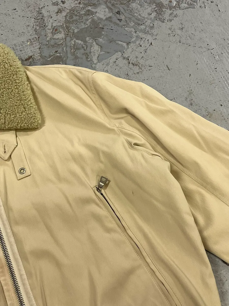 2000s Prada Beige Sherpa Collar Aviator Jacket - Image 12