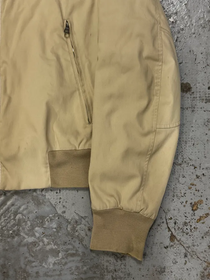2000s Prada Beige Sherpa Collar Aviator Jacket - Image 13