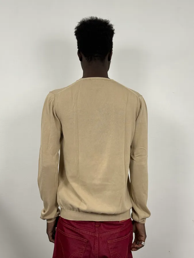 2000s Prada Beige V-Neck Sweater - Image 2