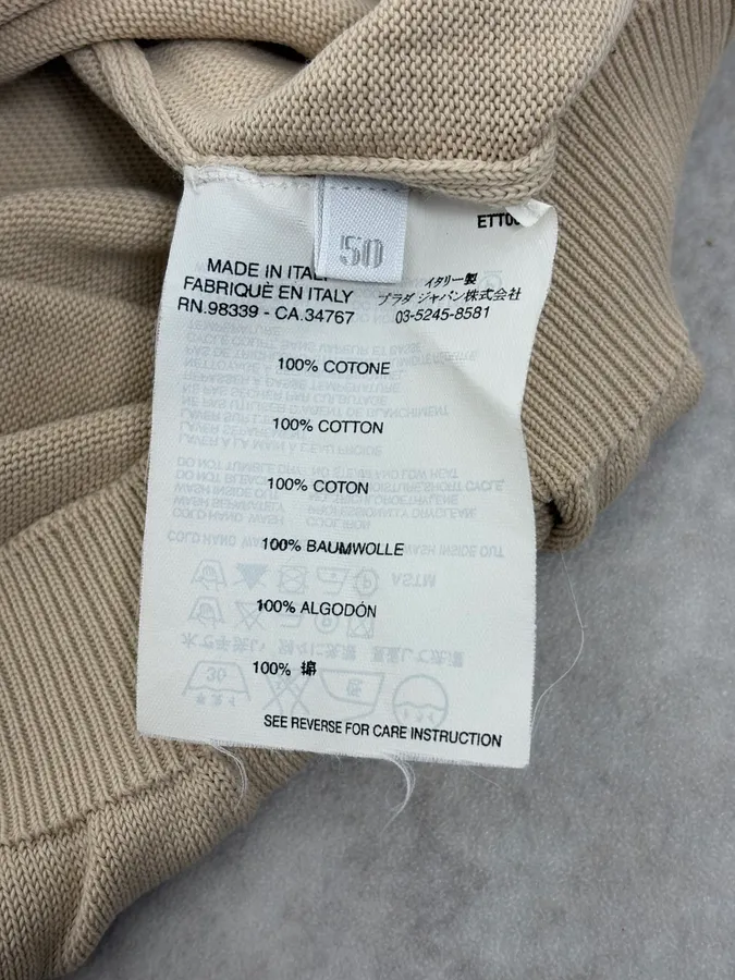 2000s Prada Beige V-Neck Sweater - Image 8