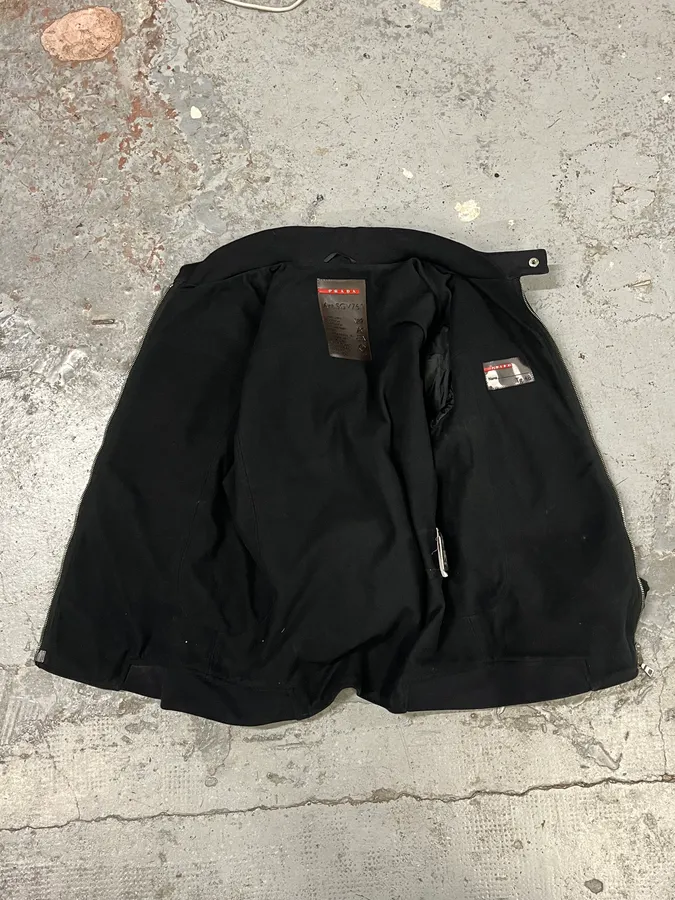 2000s Prada Biker Black Nylon Jacket - Image 6