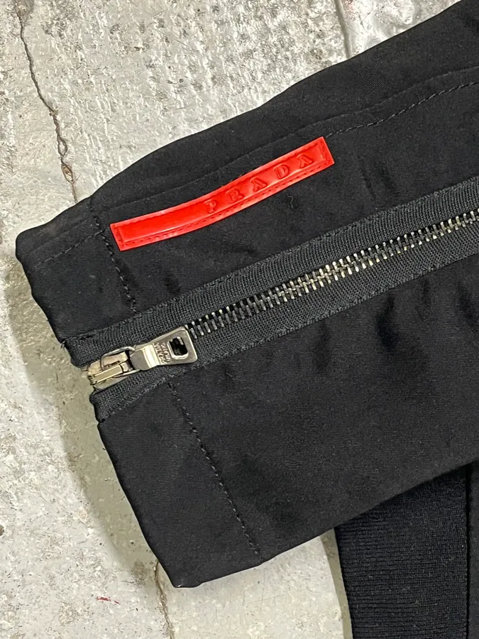 2000s Prada Biker Black Nylon Jacket - Image 7