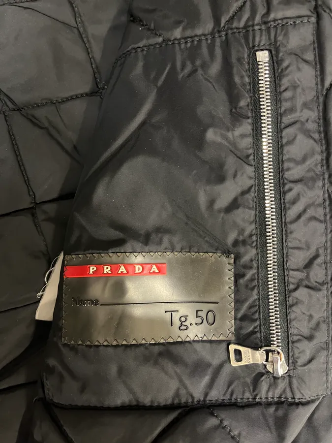 2000s Prada Black Aviator Cozy Bomber Wool Nylon Jacket - Image 9