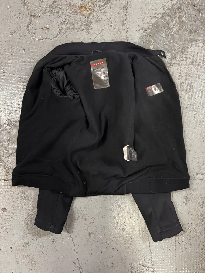 2000s Prada Black Biker Jacket - Image 7