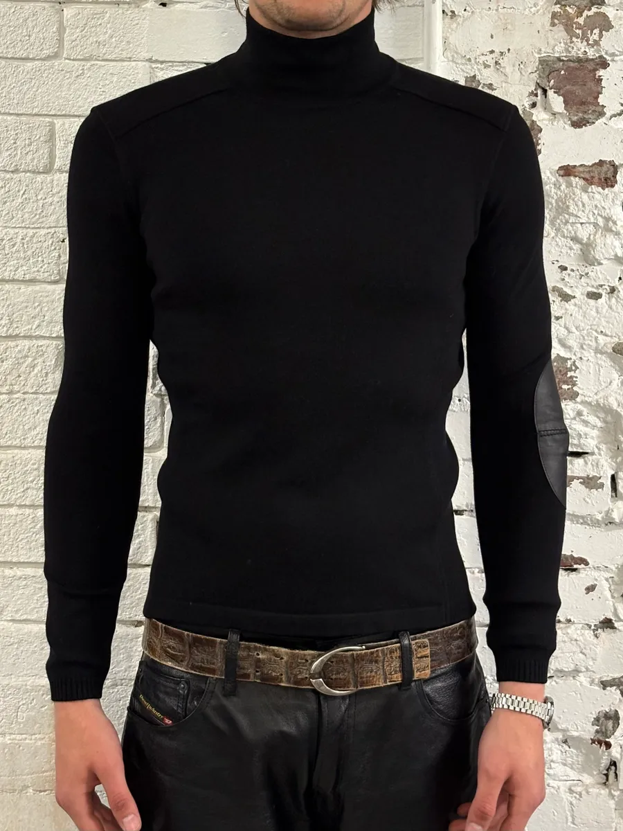 2000s Prada Black Classy Turtleneck sweater - Image 2