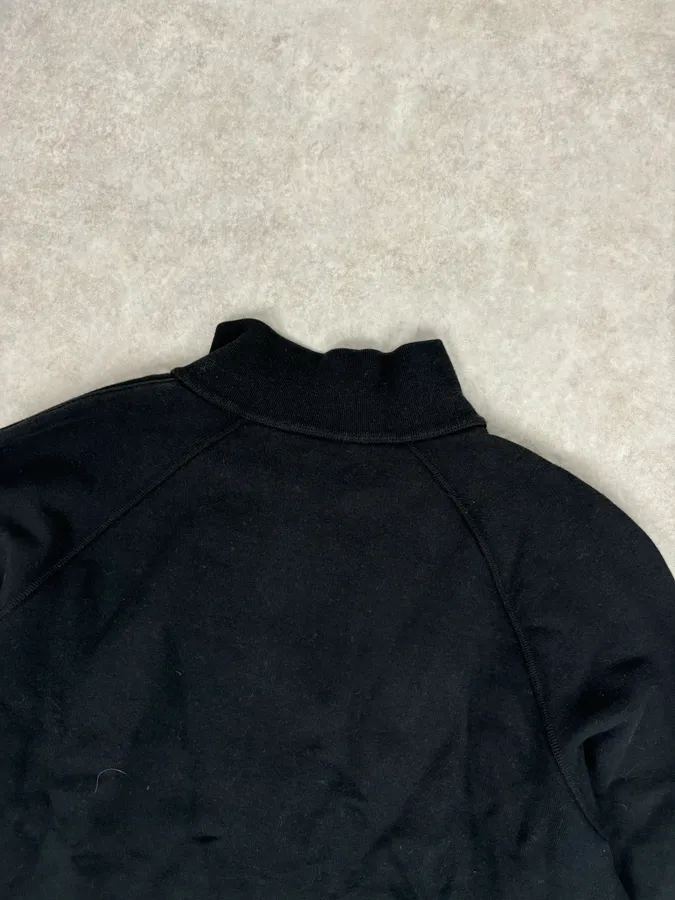 2000s Prada Black Elbow Patch Wool Zip-Up Sweater - Image 6