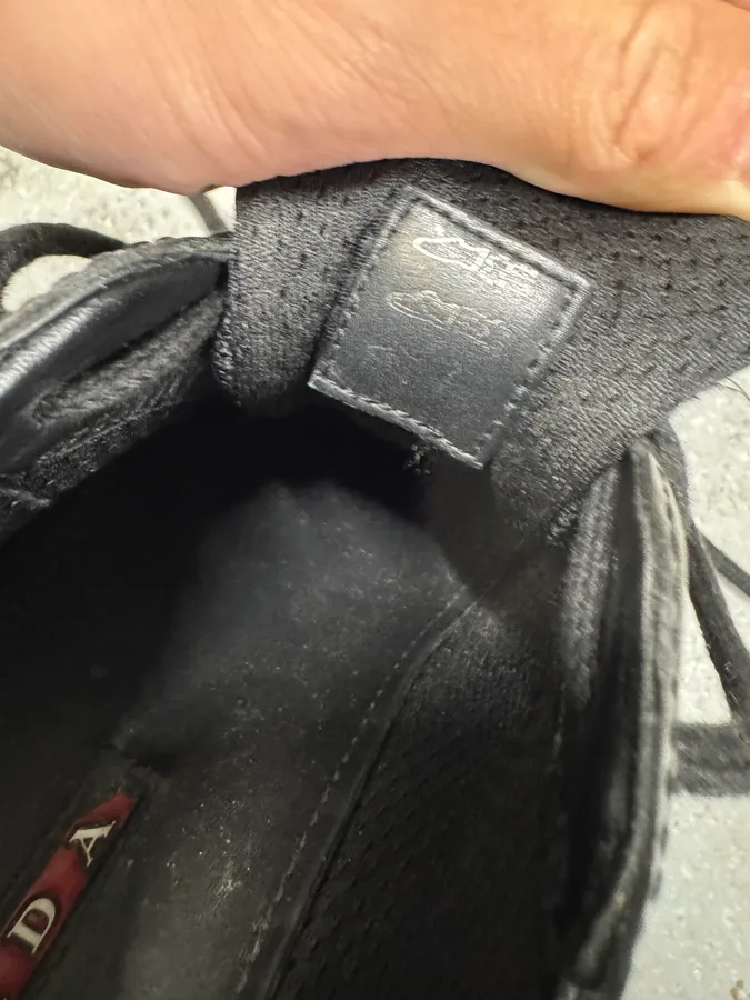 2000s Prada Black Green America’s Cup Leather Sneakers - Image 5