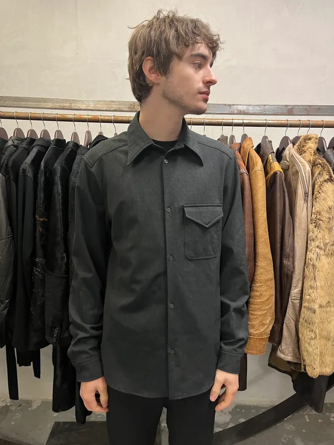 2000s Prada Black Heavy Shirt - Image 2