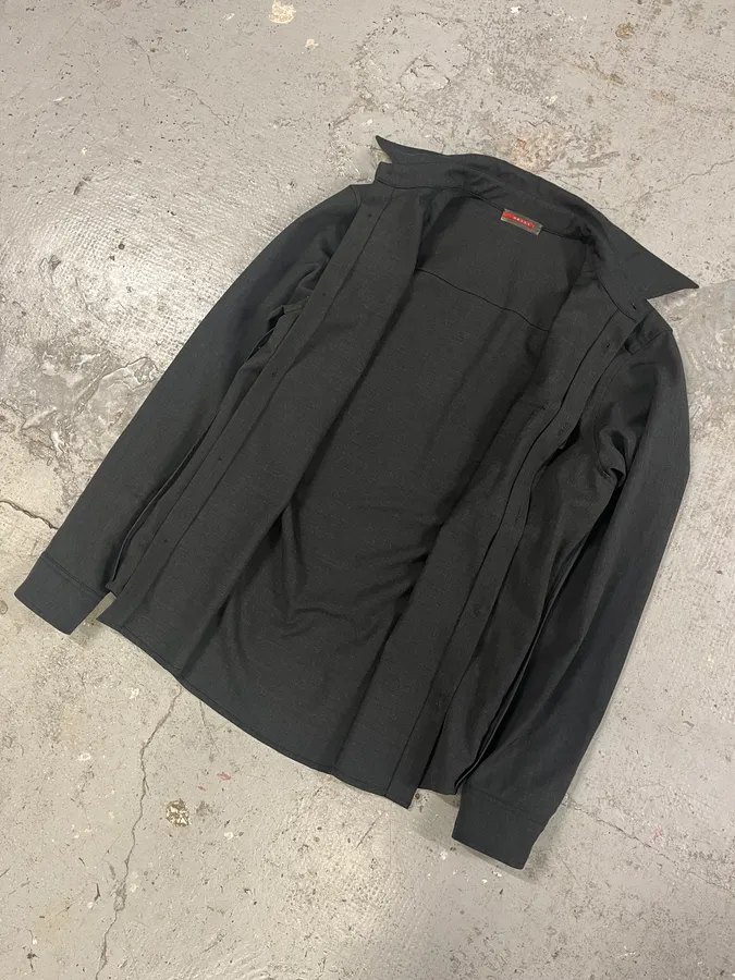 2000s Prada Black Heavy Shirt - Image 5