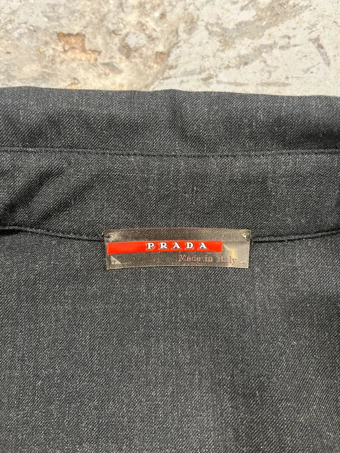 2000s Prada Black Heavy Shirt - Image 9