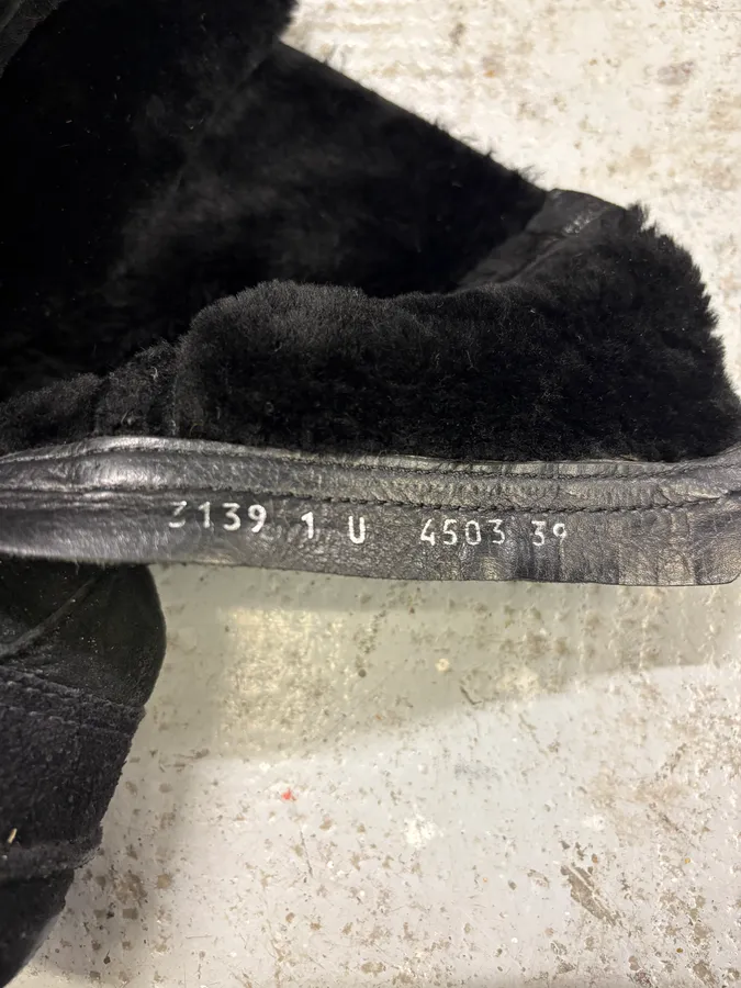 2000s Prada Black High Laced Boxing Suede Shoes - Image 6
