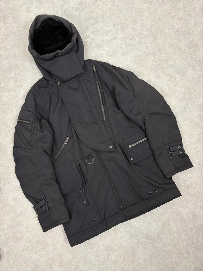 2000s Prada Black Hooded Parka Ski Jacket - Image 5