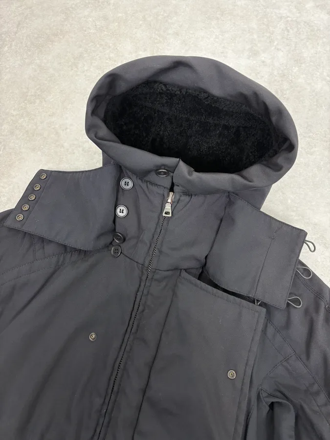 2000s Prada Black Hooded Parka Ski Jacket - Image 9