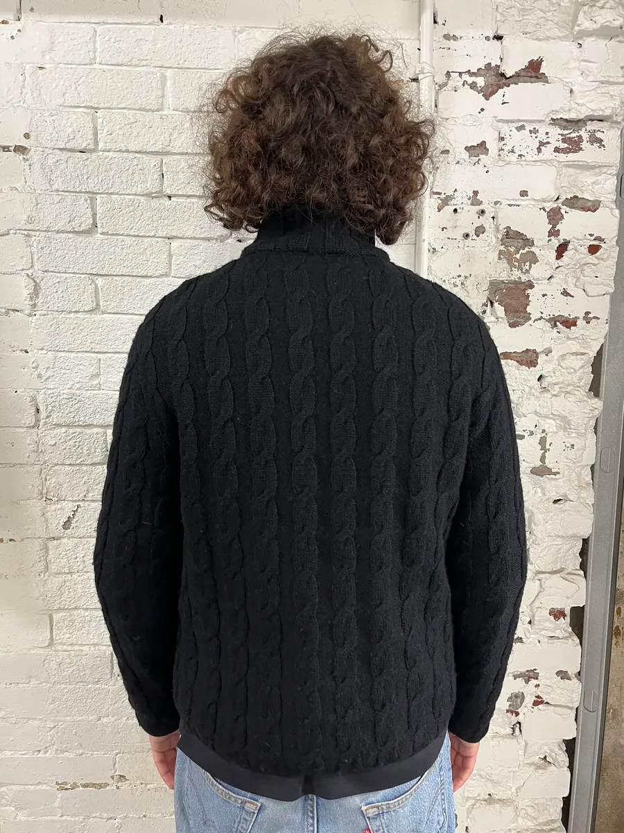 2000s Prada Black Knit Wool Jacket - Image 3