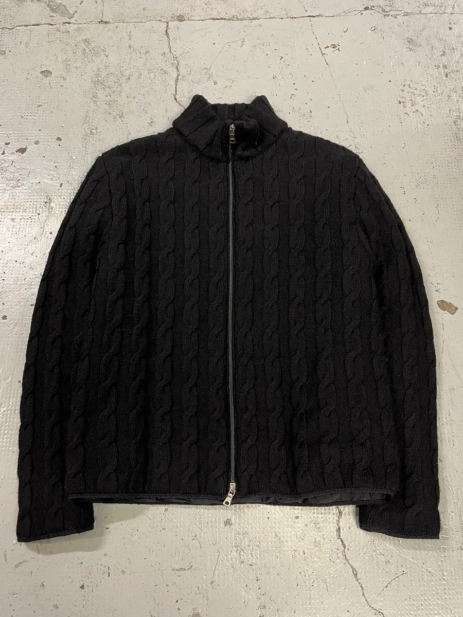 2000s Prada Black Knit Wool Jacket - Image 4