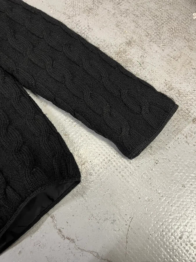 2000s Prada Black Knit Wool Jacket - Image 6