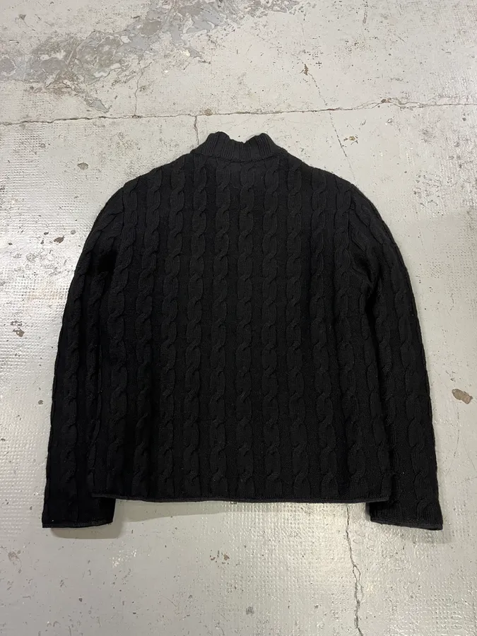 2000s Prada Black Knit Wool Jacket - Image 7