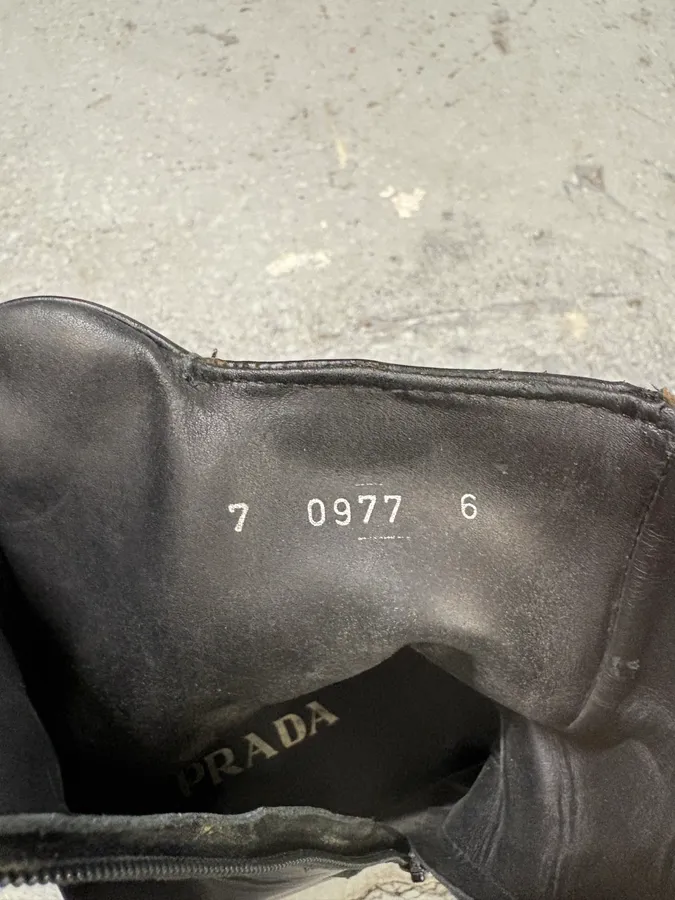 2000s Prada Black Leather Ankle Boots - Image 9