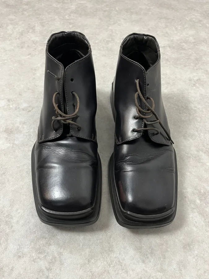2000s Prada Black Leather  Boots - Image 3