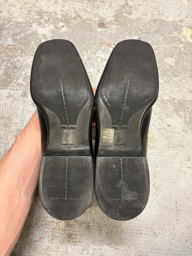 2000s Prada Black Leather Boots - Image 8