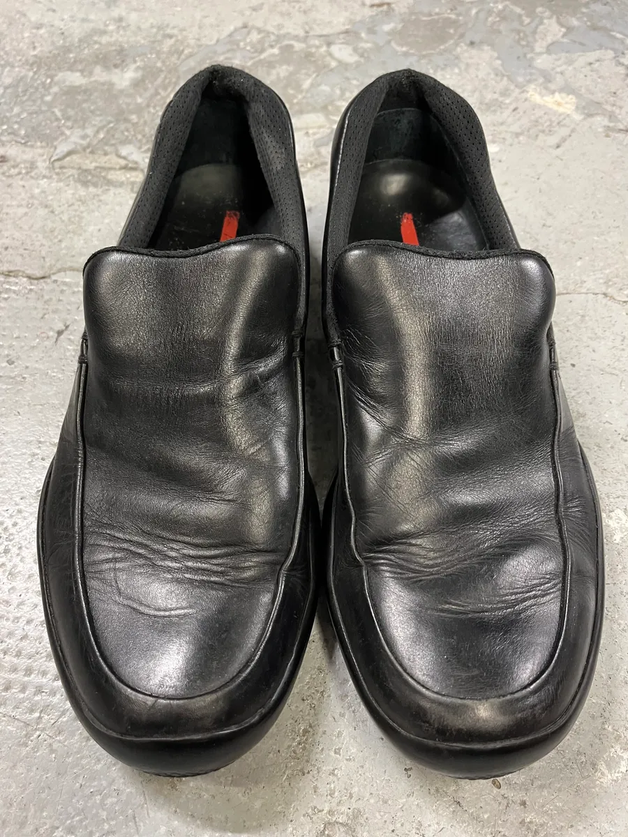 2000s Prada Black Leather Loafers - Image 4