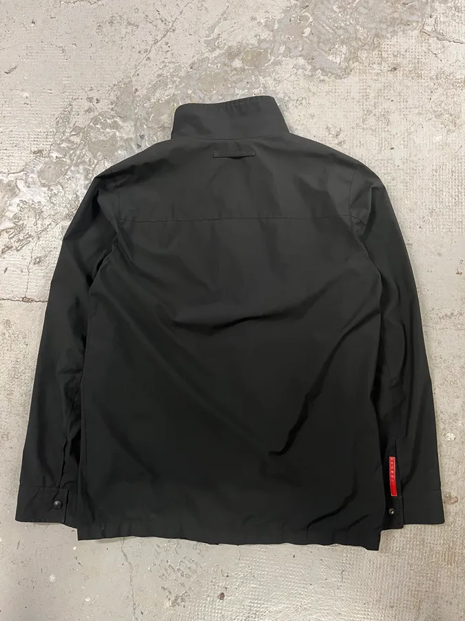 2000s Prada Black Linea Rossa Rain Jacket - Image 4