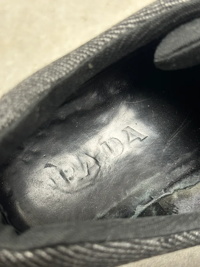2000s Prada Black Loafer Velcro Leather Boots - Image 11