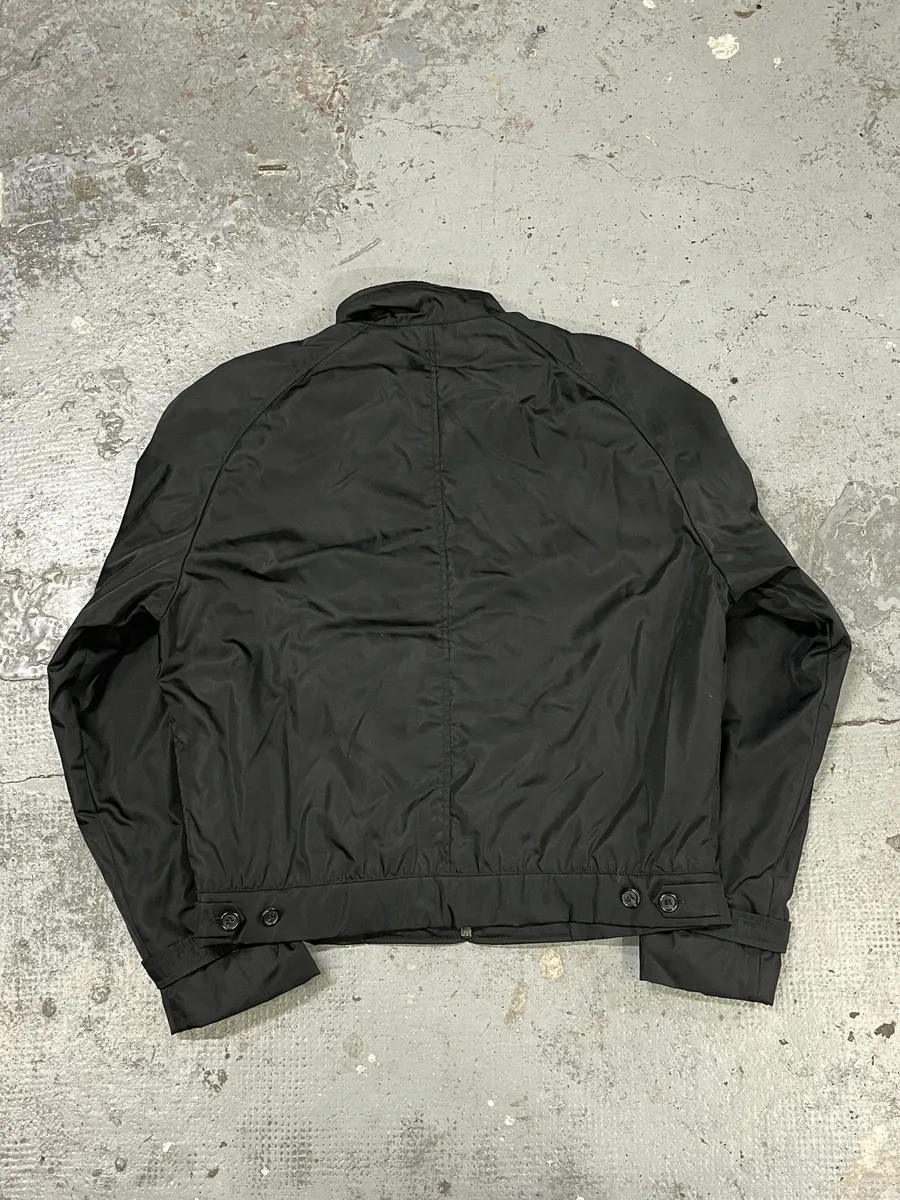 2000s Prada Black Minimalist Biker Nylon Jacket - Image 4