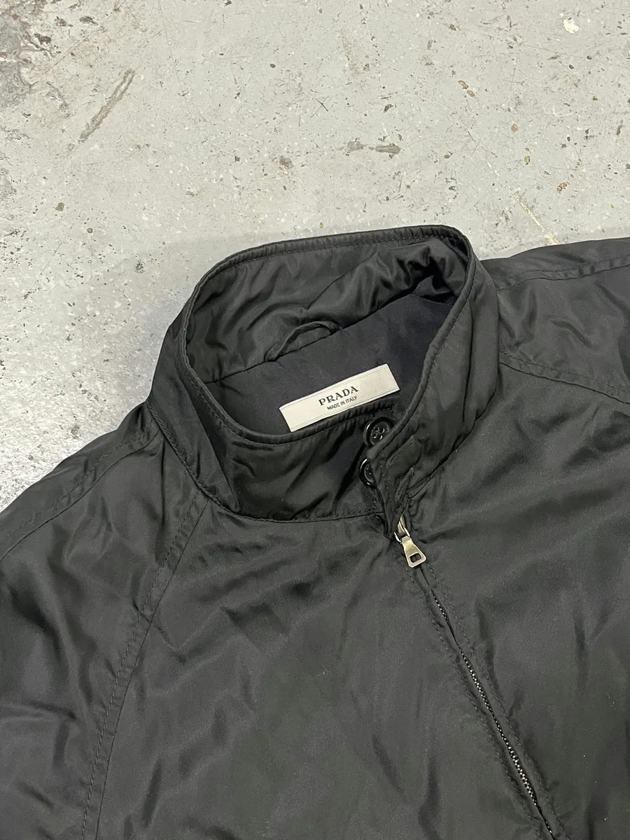 2000s Prada Black Minimalist Biker Nylon Jacket - Image 5