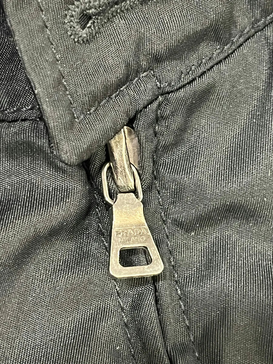 2000s Prada Black Minimalist Biker Nylon Jacket - Image 9