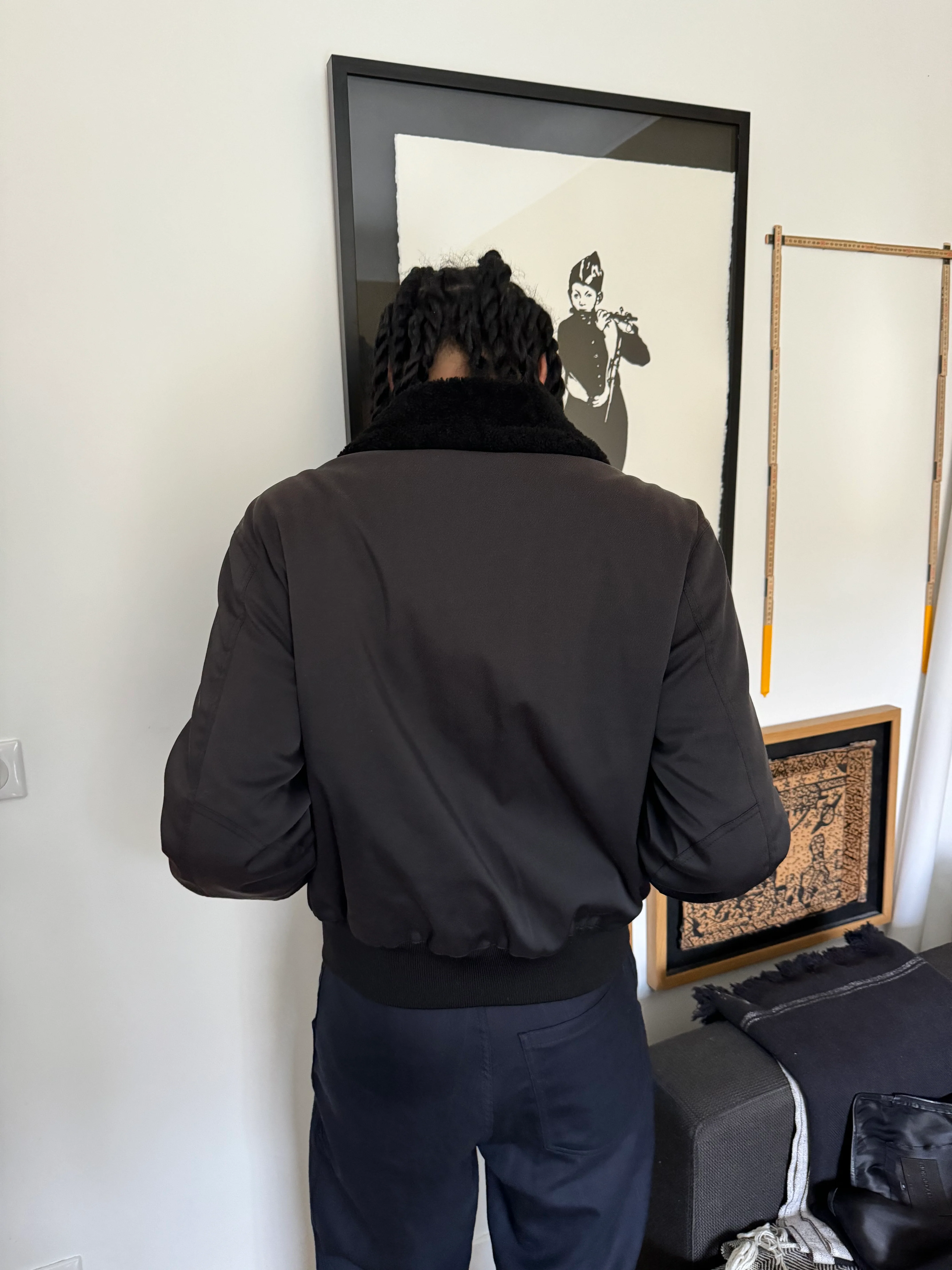 2000s Prada Black Aviator Minimalist Pure Jacket (L) - Image 5