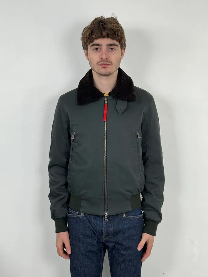 2000s Prada Black Nylon Bomber Jacket - Image 2