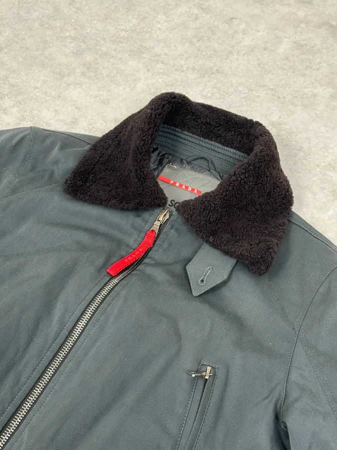 2000s Prada Black Nylon Bomber Jacket - Image 4