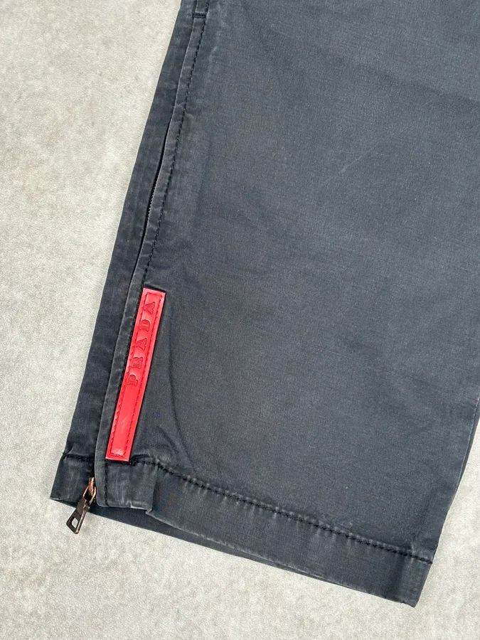 2000s Prada Black Nylon Cargo Pants with Zip-Off Leg Openings - Image 9