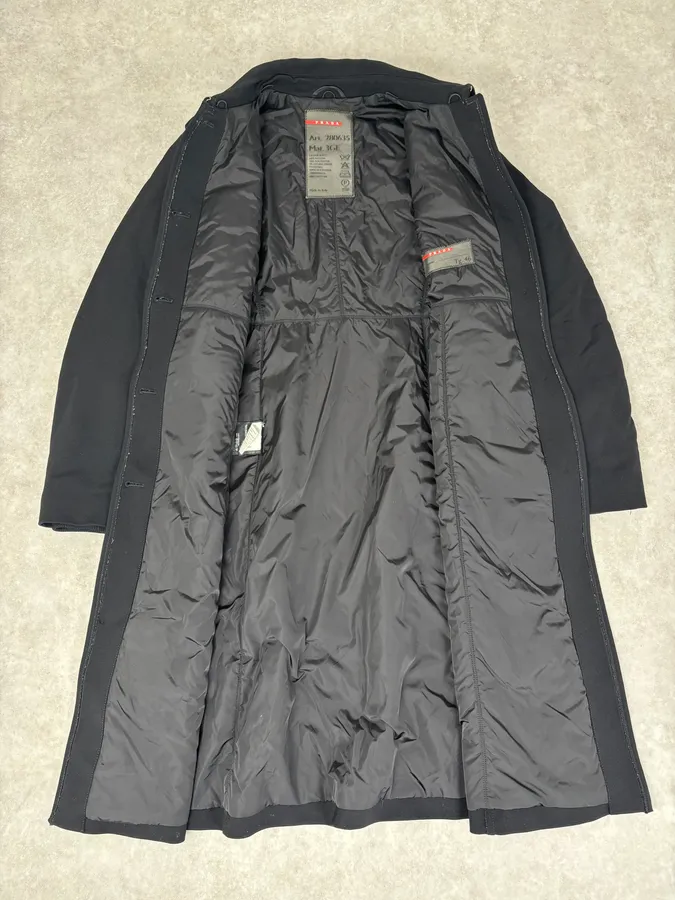 2000s Prada Black Nylon Long Premium Jacket - Image 7