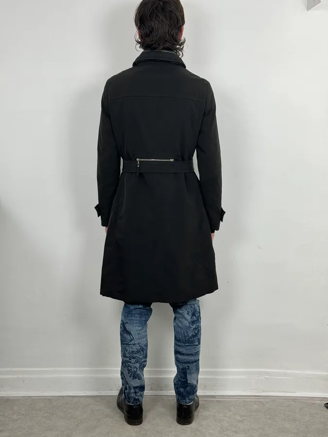 2000s Prada Black Nylon Multi-Pocket Classy Trench Coat - Image 3