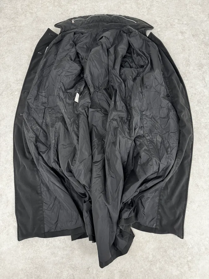 2000s Prada Black Nylon Multi-Pocket Classy Trench Coat - Image 9