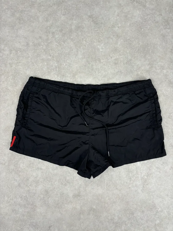 2000s Prada Black Nylon Sport Shorts