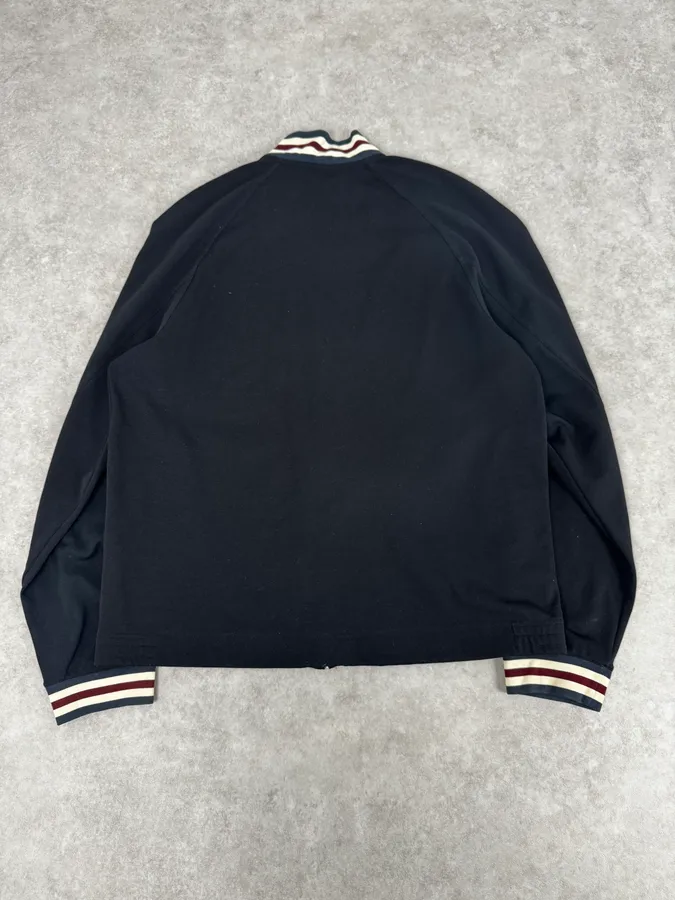 2000s Prada Black Nylon Striped Collar Track Jacket - Image 4