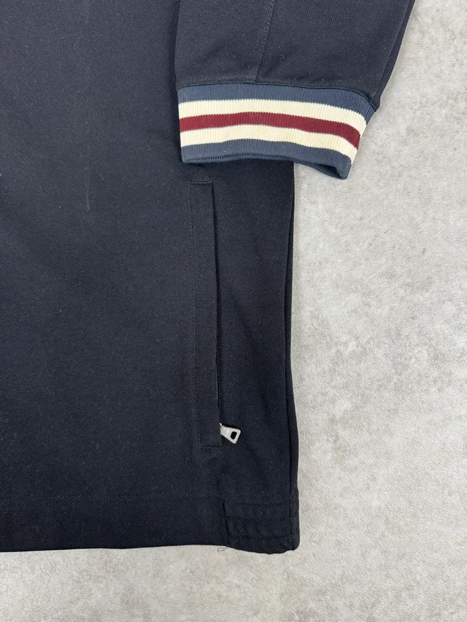 2000s Prada Black Nylon Striped Collar Track Jacket - Image 8
