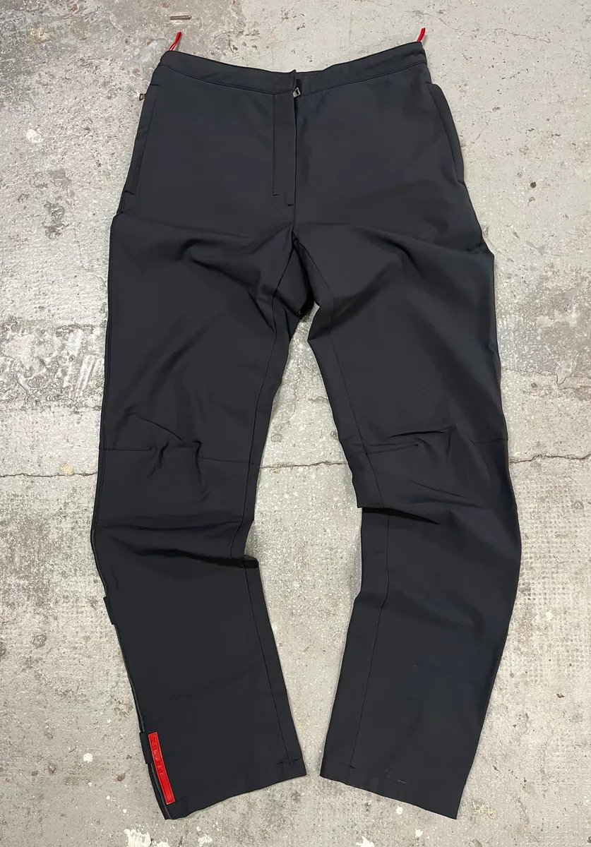 2000s Prada Black Padded Linea Rossa Sport Pants - Image 2