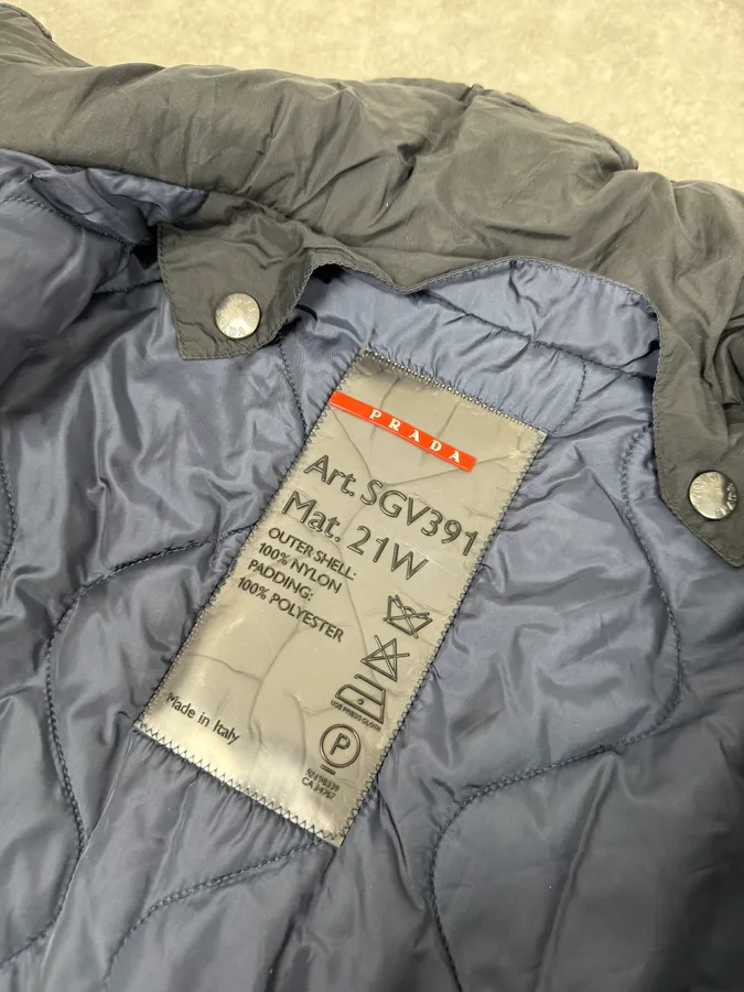 2000s Prada Black Puffer Asymmetrical Jacket - Image 11
