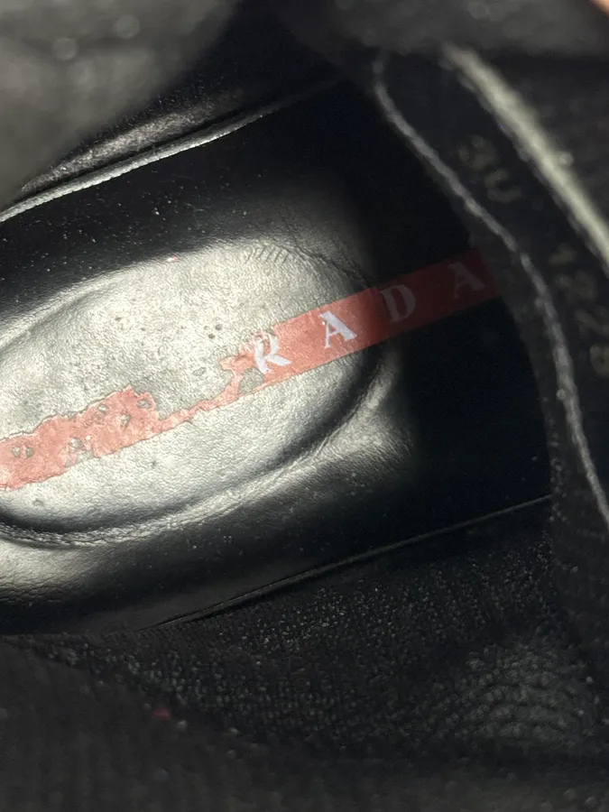 2000s Prada Black & Red Leather High Boots - Image 8
