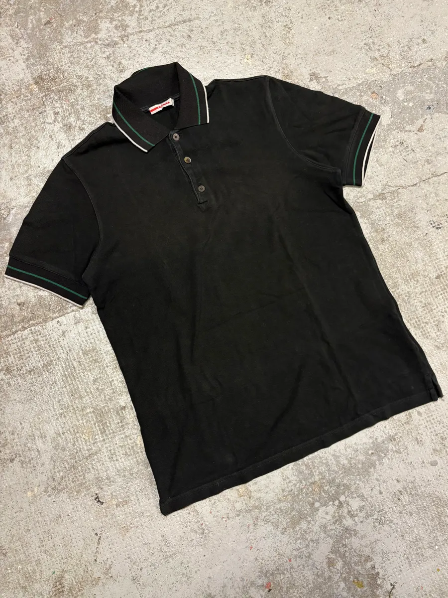 2000s Prada Black Signature Polo Shirt - Image 4