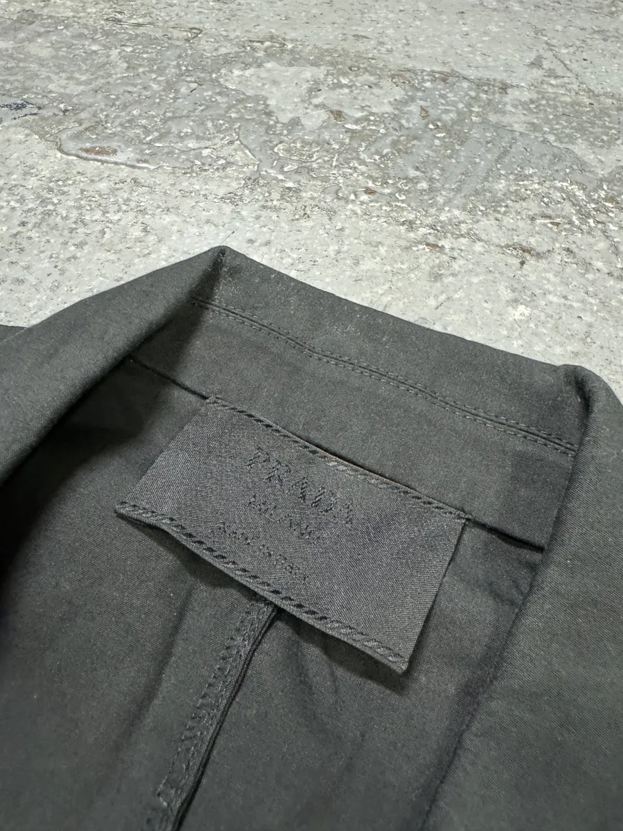 2000s Prada Black Sleeveless Minimalist Shirt - Image 7